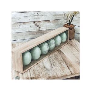 NWT 6 aromafields ROBIN'S EGG White Tea & Jasmine BATH BOMB COLLECTION /Wood Box